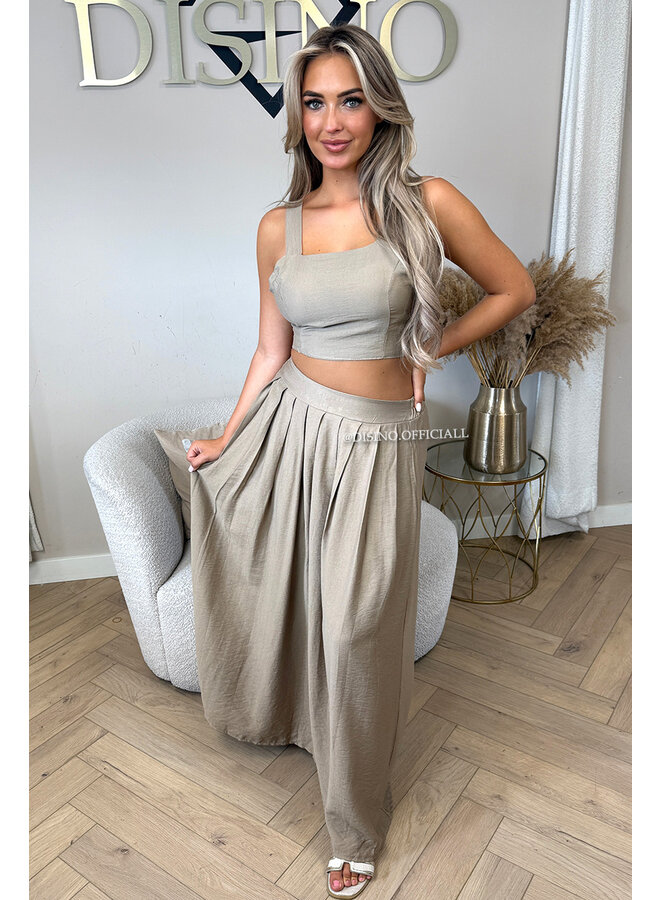 CAMEL - 'LILIA SET' - SUMMER TOP + MAXI SKIRT SET