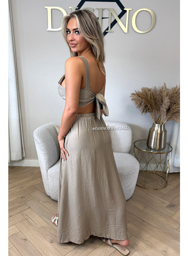 CAMEL - 'LILIA SET' - SUMMER TOP + MAXI SKIRT SET