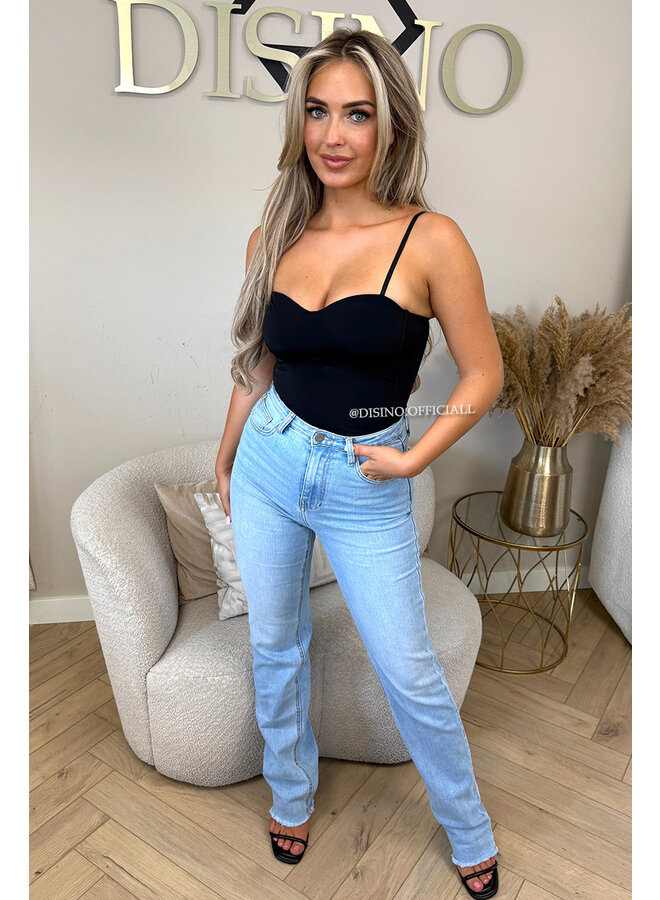 LIGHT BLUE - 'BEVERLY' - EXTRA LONG SUPER STRETCH STRAIGHT LEG JEANS