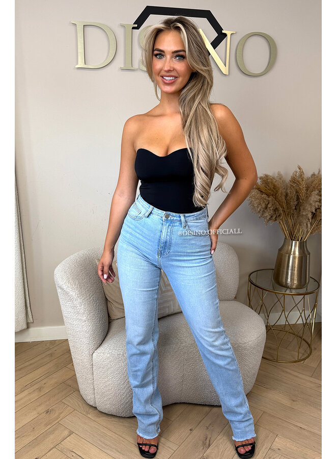 LIGHT BLUE - 'BEVERLY' - EXTRA LONG SUPER STRETCH STRAIGHT LEG JEANS