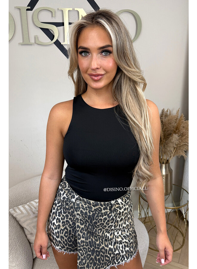 BLACK - 'KENDALL RACER BODYSUIT' - 90's INSPIRED HALTER BODYSUIT