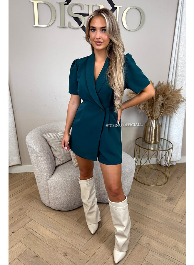 PETROL - 'EVELYN SHORTSLEEVE PLAYSUIT' - CLASSY BLAZER PLAYSUIT