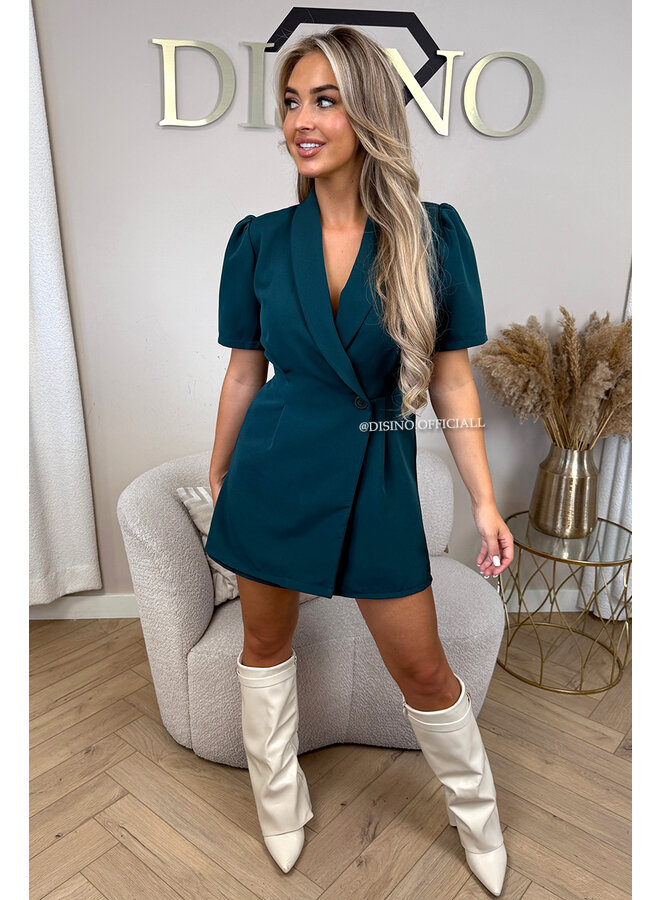 PETROL - 'EVELYN SHORTSLEEVE PLAYSUIT' - CLASSY BLAZER PLAYSUIT