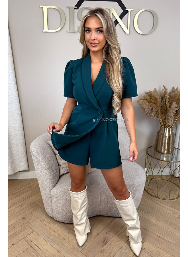 PETROL - 'EVELYN SHORTSLEEVE PLAYSUIT' - CLASSY BLAZER PLAYSUIT