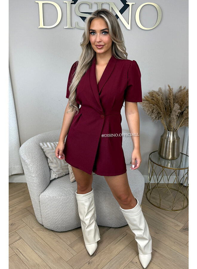 BORDEAUX - 'EVELYN SHORTSLEEVE PLAYSUIT' - CLASSY BLAZER PLAYSUIT