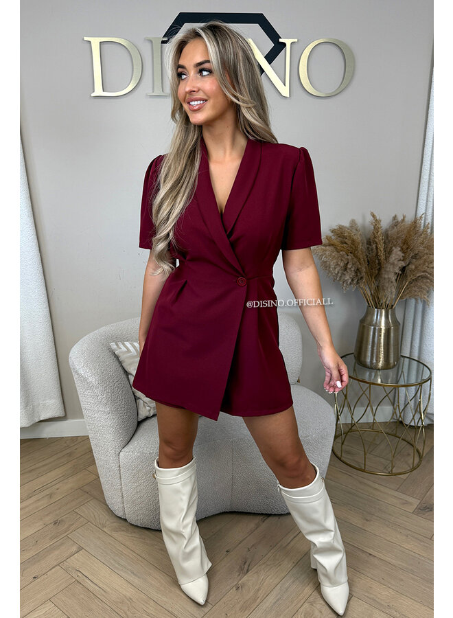 BORDEAUX - 'EVELYN SHORTSLEEVE PLAYSUIT' - CLASSY BLAZER PLAYSUIT