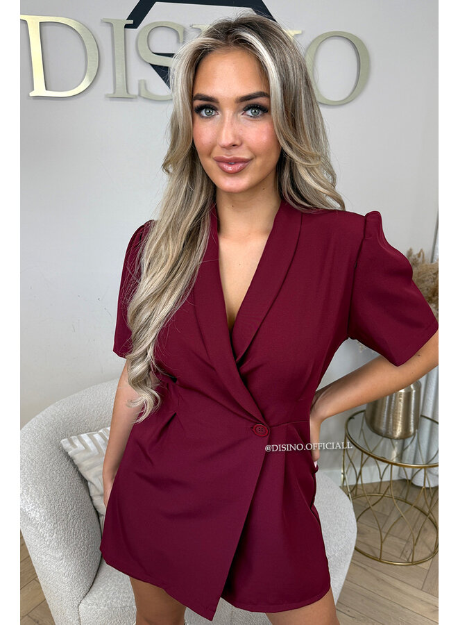 BORDEAUX - 'EVELYN SHORTSLEEVE PLAYSUIT' - CLASSY BLAZER PLAYSUIT