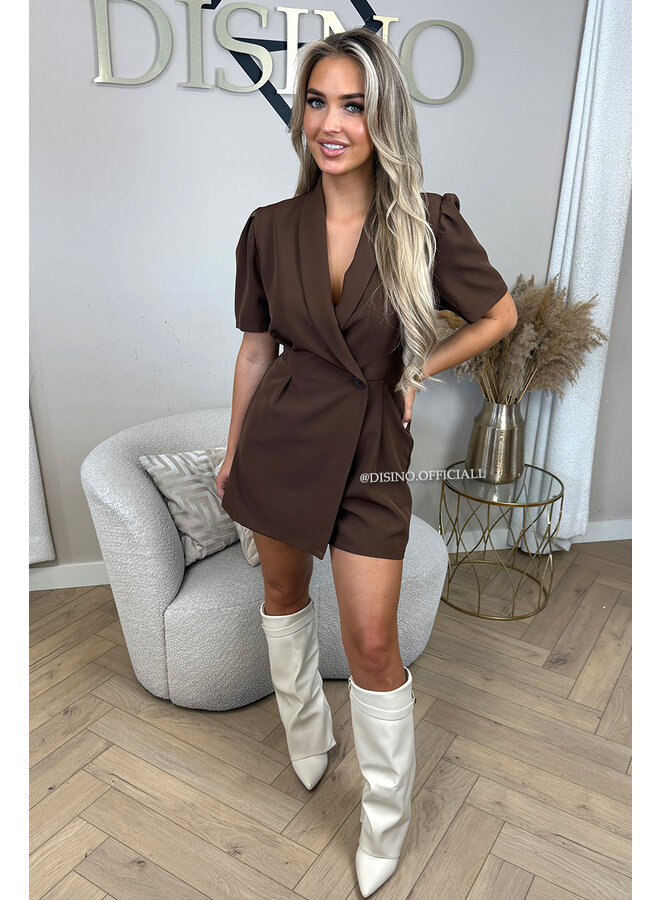 CHOCO - 'EVELYN SHORTSLEEVE PLAYSUIT' - CLASSY BLAZER PLAYSUIT