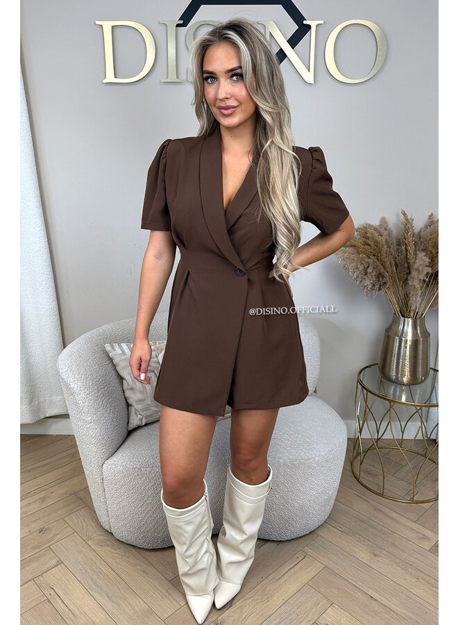 CHOCO - 'EVELYN SHORTSLEEVE PLAYSUIT' - CLASSY BLAZER PLAYSUIT