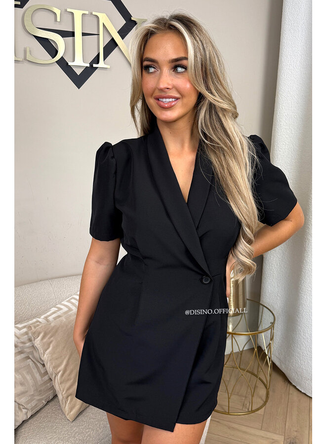 BLACK - 'EVELYN SHORTSLEEVE PLAYSUIT' - CLASSY BLAZER PLAYSUIT