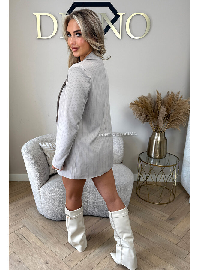 BEIGE - 'BIBI BLAZER SET' - OVERSIZED BOYFRIEND BLAZER + SKORT SET