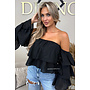 BLACK - 'LAYLA TOP' - RUFFLE OFF SHOULDER TOP