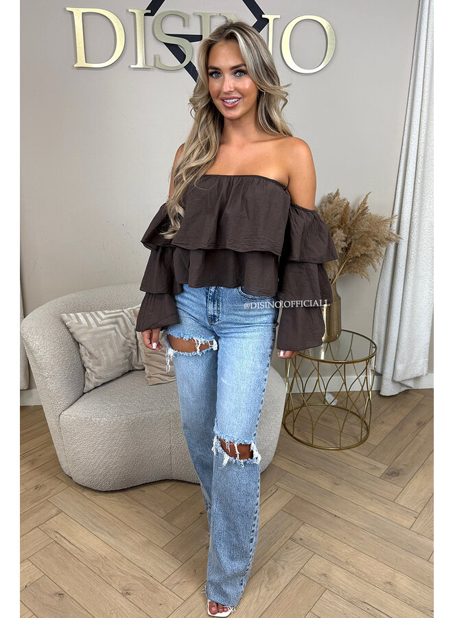 CHOCO - 'LAYLA TOP' - RUFFLE OFF SHOULDER TOP