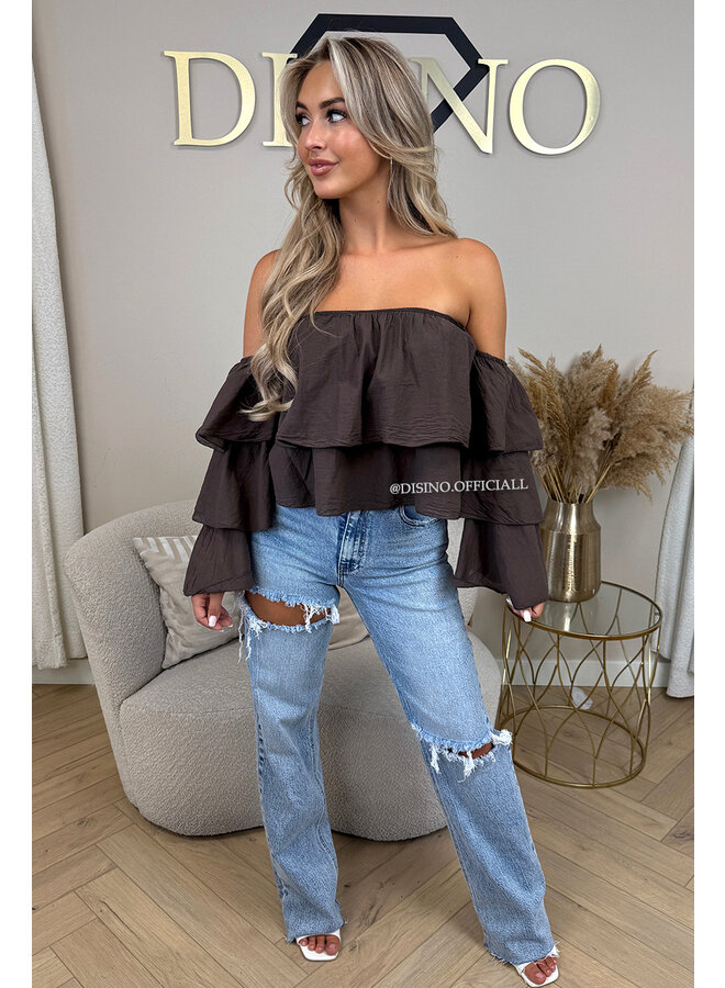 CHOCO - 'LAYLA TOP' - RUFFLE OFF SHOULDER TOP