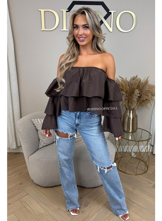 CHOCO - 'LAYLA TOP' - RUFFLE OFF SHOULDER TOP