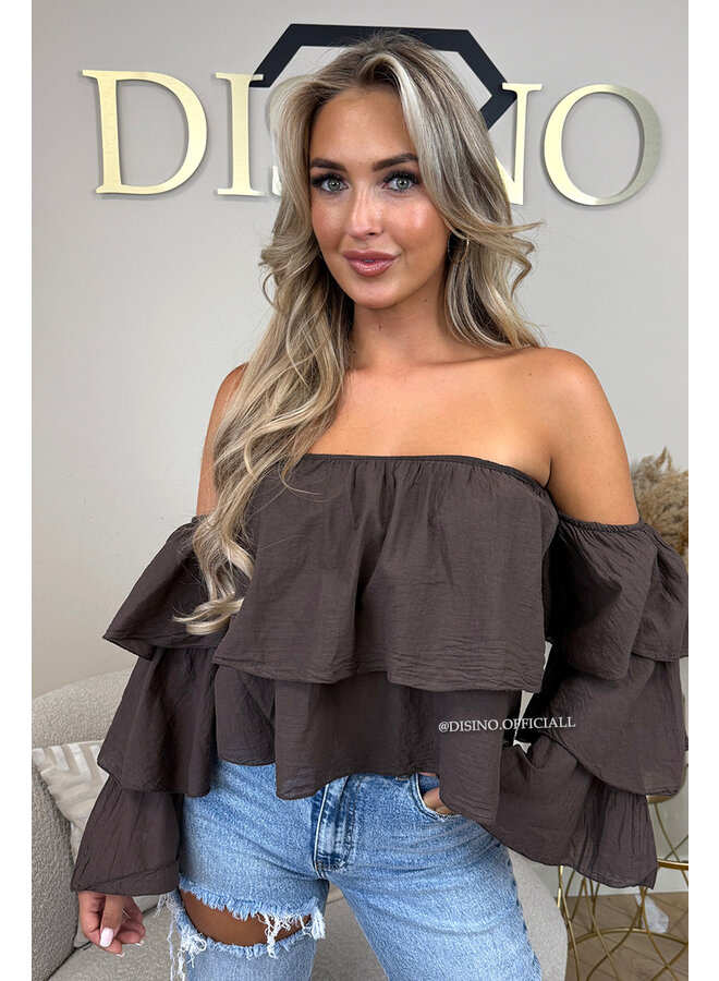 CHOCO - 'LAYLA TOP' - RUFFLE OFF SHOULDER TOP