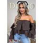CHOCO - 'LAYLA TOP' - RUFFLE OFF SHOULDER TOP