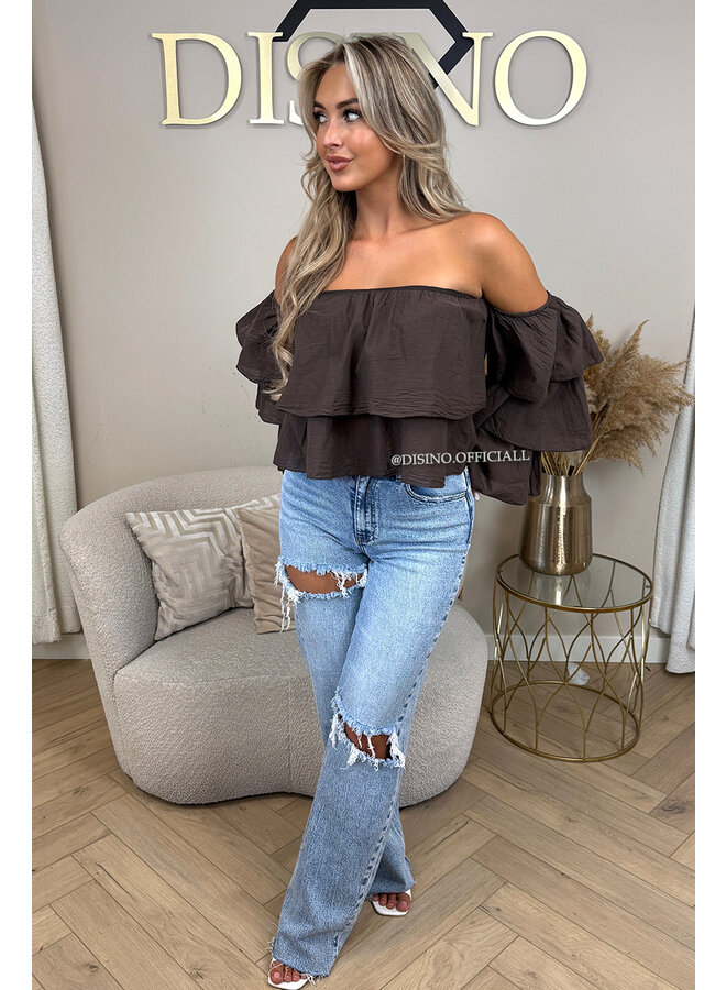 CHOCO - 'LAYLA TOP' - RUFFLE OFF SHOULDER TOP