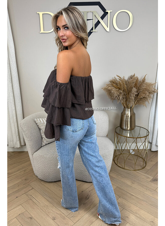 CHOCO - 'LAYLA TOP' - RUFFLE OFF SHOULDER TOP