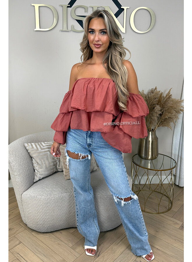 BRICK - 'LAYLA TOP' - RUFFLE OFF SHOULDER TOP
