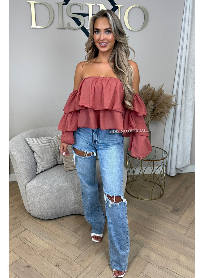 BRICK - 'LAYLA TOP' - RUFFLE OFF SHOULDER TOP