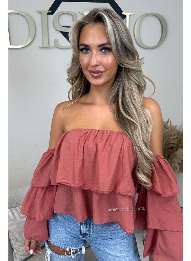 BRICK - 'LAYLA TOP' - RUFFLE OFF SHOULDER TOP