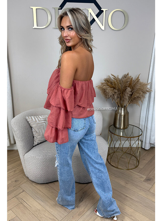 BRICK - 'LAYLA TOP' - RUFFLE OFF SHOULDER TOP