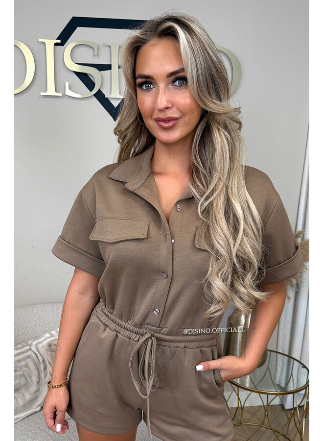 CAMEL - 'SHANIA PLAYSUIT' - PREMIUM QUALITY COMFY PLAYSUIT