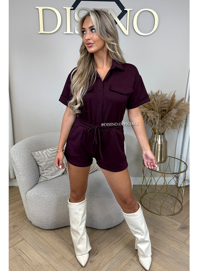 BORDEAUX - 'SHANIA PLAYSUIT' - PREMIUM QUALITY COMFY PLAYSUIT