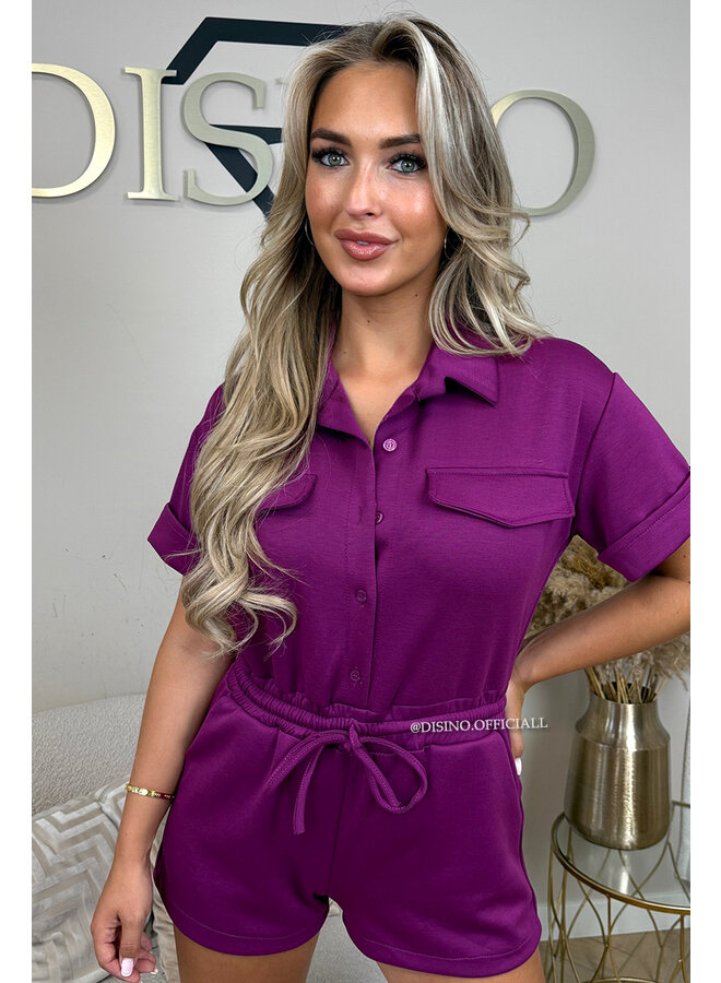 MAGENTA - 'SHANIA PLAYSUIT' - PREMIUM QUALITY COMFY PLAYSUIT