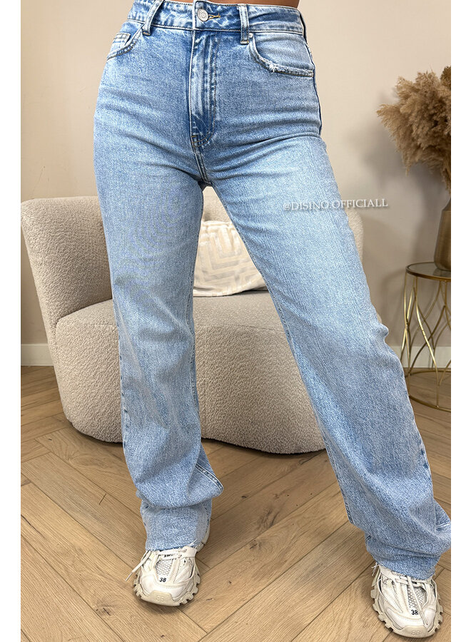 LIGHT BLUE - 'VANCOUVER' - STRETCH EXTRA LONG WIDE LEG JEANS