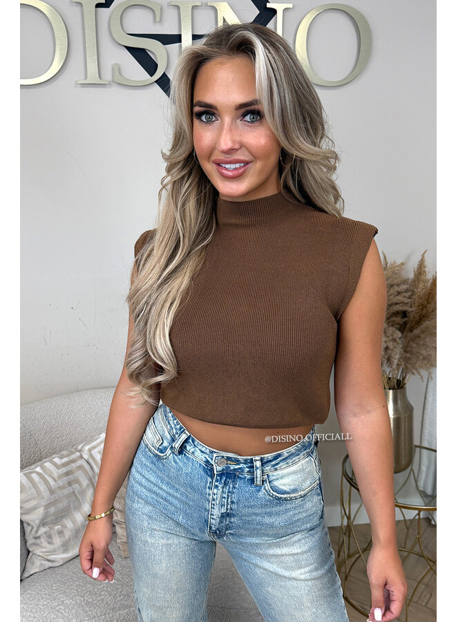 CAMEL - 'CLEO' - BOYFRIEND PUFF SHOULDER TOP
