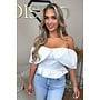 WHITE - 'INDY TOP' - OFF SHOULDER LAYERED TOP