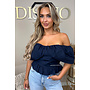 NAVY BLUE - 'INDY TOP' - OFF SHOULDER LAYERED TOP