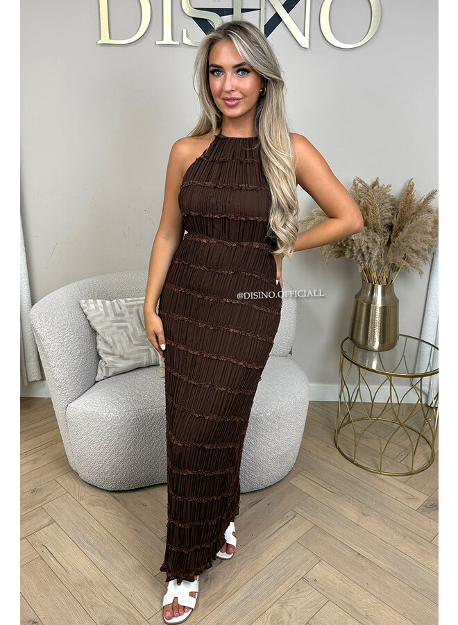 CHOCO - 'LEANNE DRESS' - PREMIUM QUALITY OPEN BACK MAXI DRESS