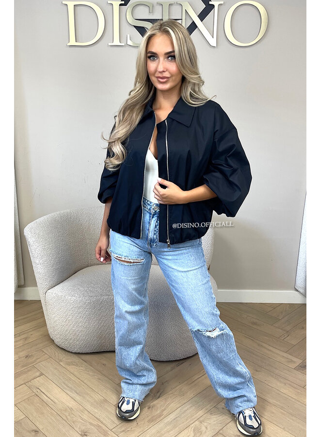 BLACK - 'SAPHIRA JACKET' - OVERSIZED CLASSY BOMBER JACKET