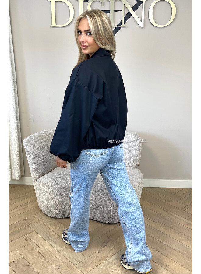 BLACK - 'SAPHIRA JACKET' - OVERSIZED CLASSY BOMBER JACKET