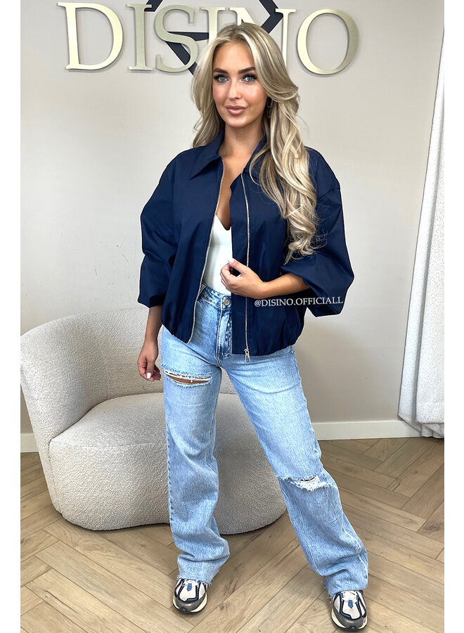 NAVY BLUE - 'SAPHIRA JACKET' - CLASSY BOMBER JACKET
