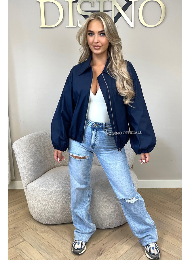 NAVY BLUE - 'SAPHIRA JACKET' - CLASSY BOMBER JACKET