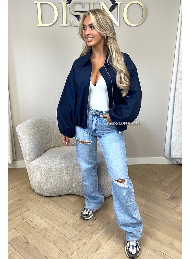 NAVY BLUE - 'SAPHIRA JACKET' - CLASSY BOMBER JACKET