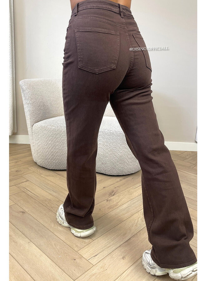 CHOCO - 'MANHATTAN' - SUPER STRETCH HIGH WAIST WIDE LEG JEANS