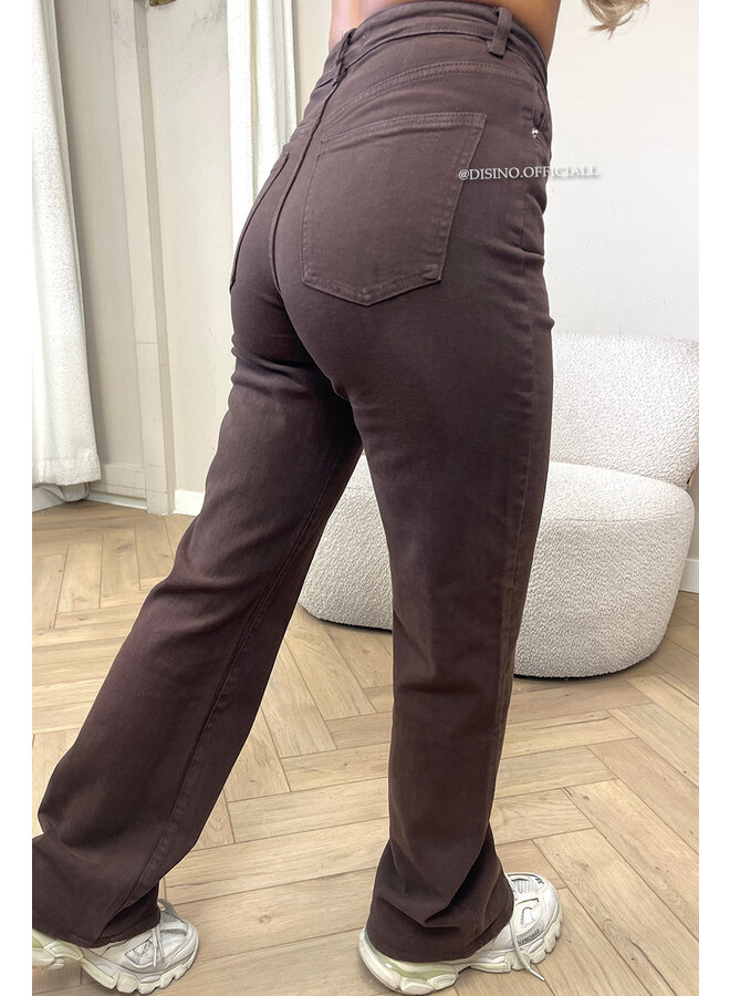 CHOCO - 'MANHATTAN' - SUPER STRETCH HIGH WAIST WIDE LEG JEANS