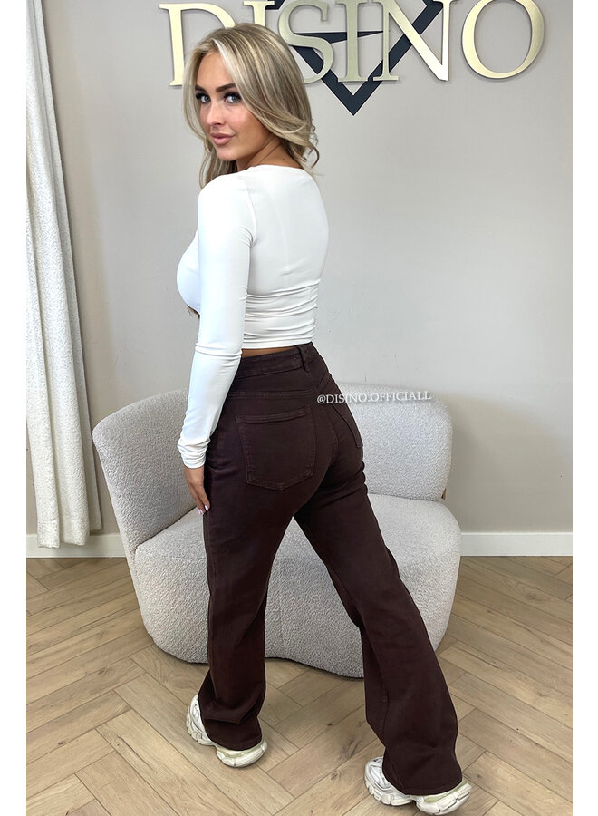 CHOCO - 'MANHATTAN' - SUPER STRETCH HIGH WAIST WIDE LEG JEANS