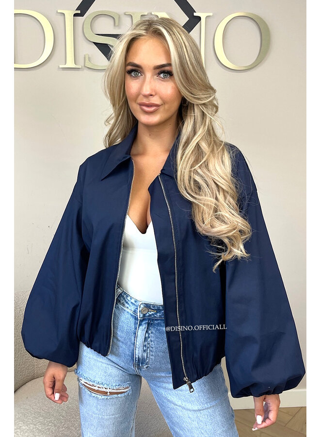 NAVY BLUE - 'SAPHIRA JACKET' - CLASSY BOMBER JACKET