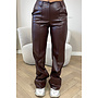 CHOCO - 'SKYLA LEATHER' - HIGH WAIST VEGAN LEATHER STRAIGHT LEG PANTS
