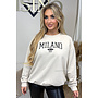 BEIGE - 'MILANO SWEATER' - OVERSIZED SLOGAN SWEATER