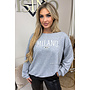GREY - 'MILANO SWEATER' - OVERSIZED SLOGAN SWEATER