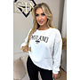 WHITE - 'MILANO SWEATER' - OVERSIZED SLOGAN SWEATER