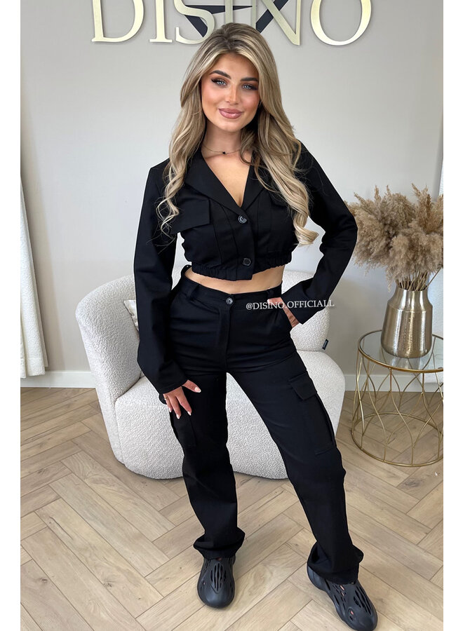 BLACK - 'PHOEBE TOP' - PREMIUM QUALITY CARGO TOP