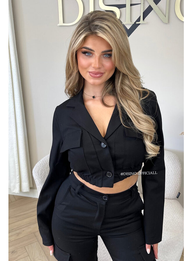 BLACK - 'PHOEBE TOP' - PREMIUM QUALITY CARGO TOP
